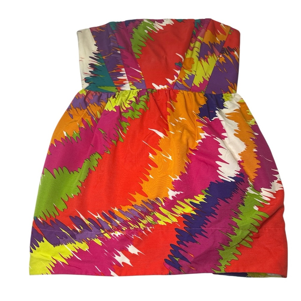 Shoshanna Watercolor Strapless Mini Dress Sz 0